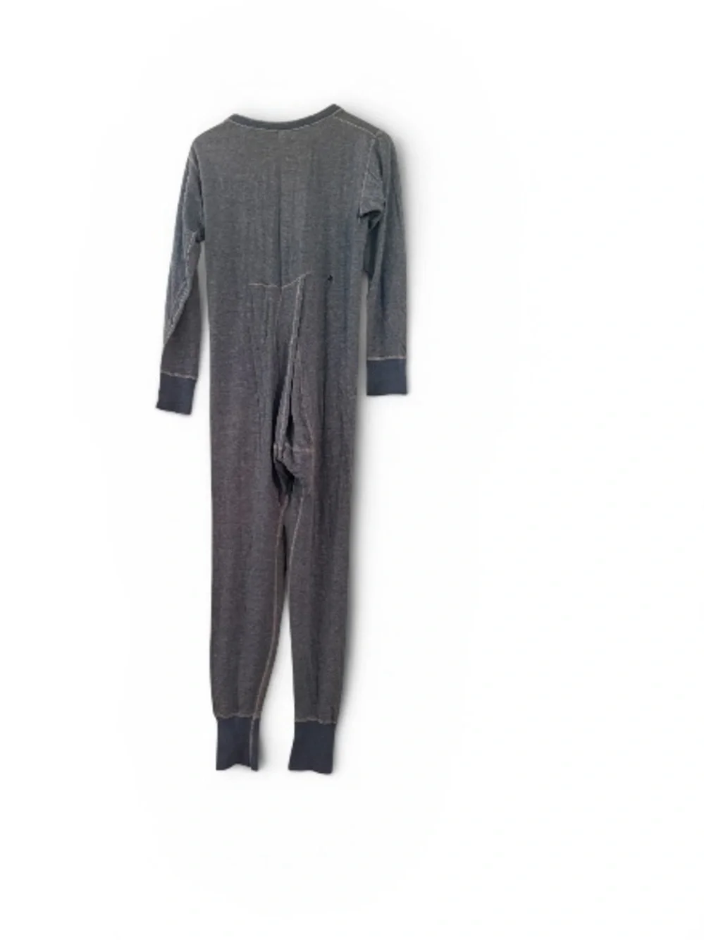 Vintage 70s Duofold blue button front long underwear jumpsuit Med long John Wool